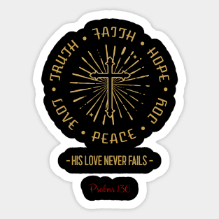 His love never fails Sticker